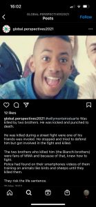 This post is particularly important to us because this local story shacked all of Italy. Willy was trying to protect a friend and was murdered. Willy is an example of bravery to all of us. He became a local hero.